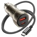 Autolaadija 60W USB ja USB-C 1 m Type-C kaabliga