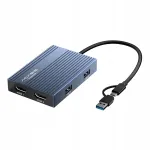 Acasis USB-C adapter, 2x HDMI, 4K 60Hz, 100W PD
