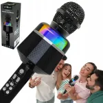 Juhtmevaba karaokemikrofon LED-k&otilde;lariga, USB, SD ja AUX toega