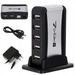 ACTIVE USB jagaja, 7 pesa, USB 2.0, koos LED ja toitefunktsiooniga