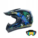 Mootorratturi enduro stiilis kiiver prillidega, suurus S (53-54 cm)