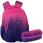 T&uuml;drukute koolikott pinalikomplektiga Coolpack, fuksia ja tumelilla, 1.&ndash;3. klassile