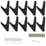 Mustad matt alumiiniumist seinakinnitused r&auml;tikutele ja riietele, 10 tk