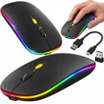 Traadita must Bluetooth-hiir LED-valgusega, vaikne