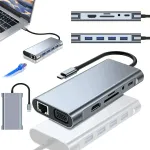 USB-C pesa 11in1 HDMI 4K, VGA, LAN Gigabit RJ45, Power Deliveryga