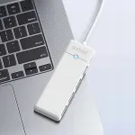USB-C hub, 4 pesa, USB-A 0,5 m, valge