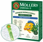 Omega-3 kommikesed vetikatest, troopilise maitsega, suhkruta, vitamiin D ja koliiniga, M&Ouml;LLER'S