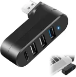 Mini USB jagaja, 4 USB 3.0 porti, p&ouml;&ouml;ratav 90&deg;/180&deg;, s&uuml;learvutile