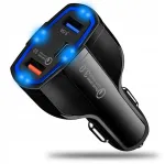 3A QC 3.0 auto USB laadija LED valgustusega