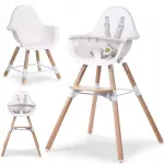 CHILDHOME EVOLU 2 laste s&ouml;&ouml;gitool puidujalgadega, naturaalne/valge