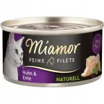 M&auml;rg kassitoit Miamor Fine Filets Naturelle kanaga ja pardilihaga, 80 g