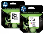 HP 703 tindiprinteri kassett, must ja v&auml;rviline, 2 komplekti, originaal