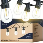 15 m LED v&auml;lisvalgustuse girliand, veekindel, 16 lambiga