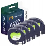 Dymo LetraTag kleeplint, valge musta tekstiga, 12 mm, 5 tk, 59421