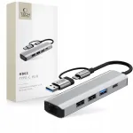 USB-jaotur Tech, 5 &uuml;hendust: USB-A, USB-C, USB 3.0, RJ45