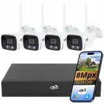 DVS videovalve komplekt 4 WiFi 8MPx kaameraga, 4K salvesti 8 kaamerale