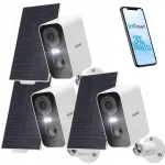V&auml;line p&auml;ikeseenergia kaamera traadita mikrofoniga, WiFi, IP, 2K, 3MP, 4x suum, 3 tk