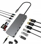 USB-C adapter HDMI, AUX ja RJ45 pordidega