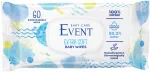Niisked salvr&auml;tikud EVENT BABY Extra Soft 60 tk kinnitusklambriga