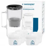 Veefilter Wessper D2 borosilikaat kannuga 3 l ja 6 filtriga