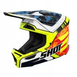 Laste motokrossi kiiver SHOT FURIOUS KID FLASH, sinine / neoonkollane, l&auml;ikiv, YM suurus