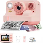 Laste digitaalne fotokaamera INSTANT prindiga ja kassettidega