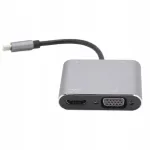USB-C 4in1 dokk: HDMI, VGA, USB, Ethernet