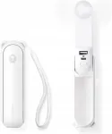 Kaasaskantav mini k&auml;eshoitav lehvikukujuline ventilaator JISULIFE, valge