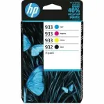 HP 932 must + HP 933 v&auml;rvilised tindikassetid (4 tk, 6ZC71AE)
