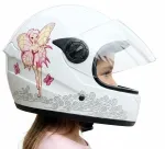 Laste kiiver t&uuml;drukutele, valge/roosa, 49-51 cm