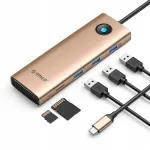 Orico PW11 USB-C doks, 9 &uuml;hendust: HDMI 4K, VGA, PD 100W, RJ45