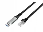 USB-A-st RJ45 adapteri kaabel DIGITUS, Cat.6A, 1 Gb/s, USB 3.2, 3 m
