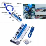 PCI-E USB 3.0 4Pin, 6Pin, 15Pin SATA pikendaja 60 cm sinine-valge