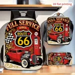 Laste seljakott k&uuml;lgtaskuga, Route 66 Garage, 3 osa, punane