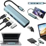 USB-C 5-in-1 &uuml;hendusjaam MacBook Air/Pro M1/M2/M3 jaoks, HDMI 4K, USB 3.0