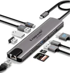 10in1 USB-C dokipunkt HDMI 4K 60Hz, PD 100W, Ethernet, SD ja TF pistikutega