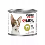 John Dog 99 Menu m&auml;rg kassitoit vasikaliha, t&auml;iskasvanud kassidele, 200 g