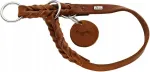 Nahast punutud koera kaelarihm HUNTER, 35&ndash;40 cm, konjakiv&auml;rvi