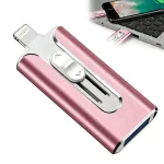 USB-m&auml;lupulk 128GB, USB 3.0, USB-C, Lightning, Micro-USB, roosa