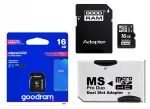 16GB m&auml;lukaart MS Pro Duo / Sony PSP adapteriga