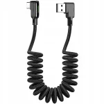 USB-C nurga all spiraallaadimisjuhe LEDiga