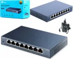 TP-LINK TL-SG108 v&otilde;rgu l&uuml;liti, 8 gigabitpordiga, metallkorpus