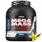 WEIDER MEGA MASS 4000 3kg vaniljemaitseline gainer valkude, s&uuml;sivesikute ja kreatiiniga