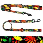 Ukory COLORFUL LEAVES koera rihm kuni 6 kg, 150 cm, must