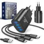 Telefonide laadija 4x USB ja 3in1 kaabel
