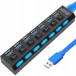 USB 3.0 jagaja, 7 &uuml;hendust, 5 Gb/s, Plug & Play