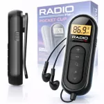 Mini FM raadio juhtmega k&otilde;rvaklappidega, kaasaskantav spordiks