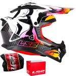 Motomootorratta kiiver LS2 MX708 FAST II, valge l&auml;ikiv, krossi-/neljarattalisele