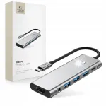 USB jaotur 8in1 Tech, USB-A 3.0 / USB-C / HDMI 4K / SD / TF / helipesa