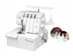 Overlock Janome 744D, 4 niidiga, jalgpedaali ja &otilde;mbluskursustega